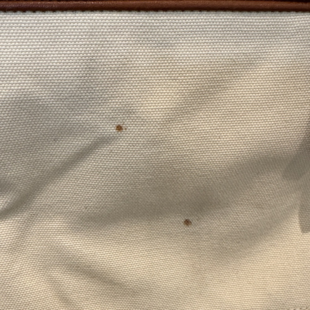 Coach Cream Canvas Tote with Brown Leather Trim - Picture 3 of 5